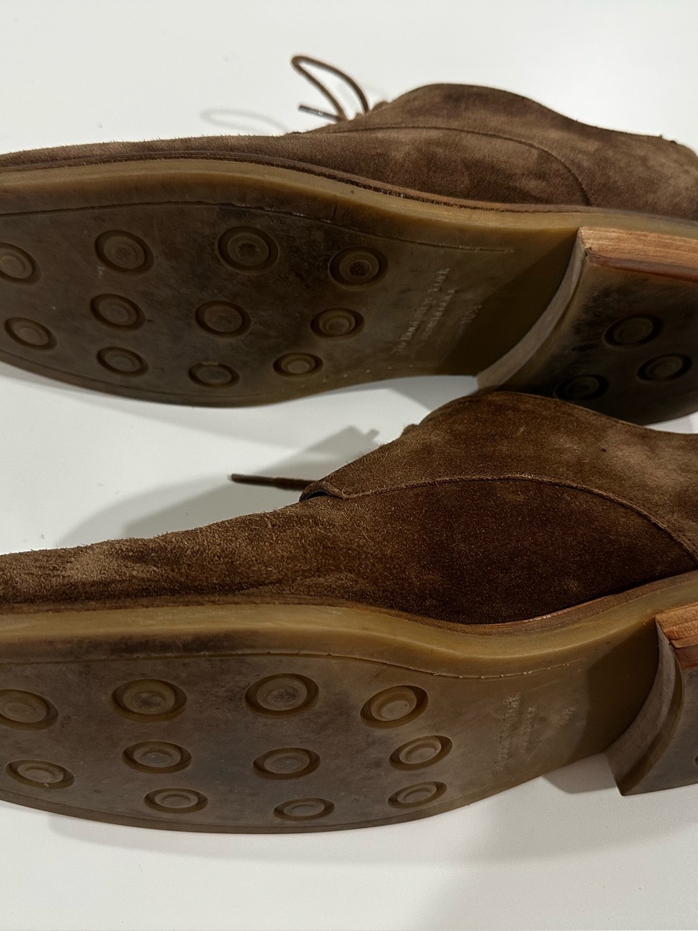 🩷 PETERSON MID BROWN SUEDE DERBY LACE UP MENS SIZE 10.5 TO BOOT NEW YORK ITALY - Picture 12 of 12